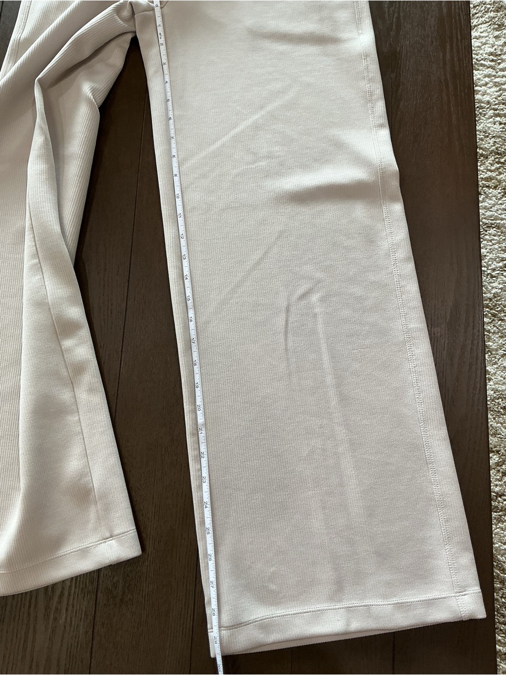 All In Motion White Wide-Leg Ribbed Pants with Drawstring Waist - Picture 4 of 6